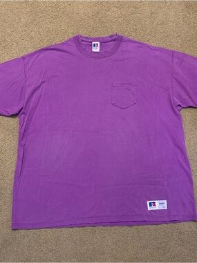 Vintage 90s Russell Athletic Shirt Purple Mens XL Single Stitch Blank